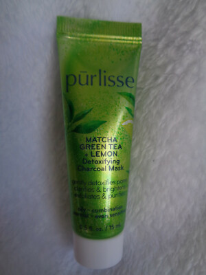 New Purlisse Matcha Green Tea + Lemon Detoxifying Charcoal Mask 0.5fl oz/15 ml 