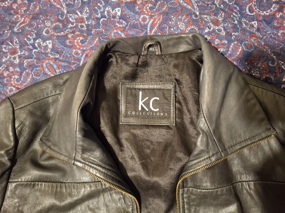 Colecciones KC, Abrigo 100% Cuero, XL, Hombre, Negro, Forro Interior 100% Poliéster Foto 3 de 4
