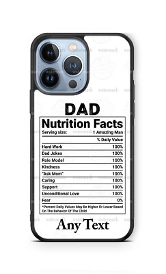 Dad Nutritional Facts Personalized Phone Case for iPhone Samsung Google Moto 5g
