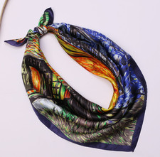 100 Silk 20" small Square Scarf Women neckerchief Wrap yellow blue red Scarf