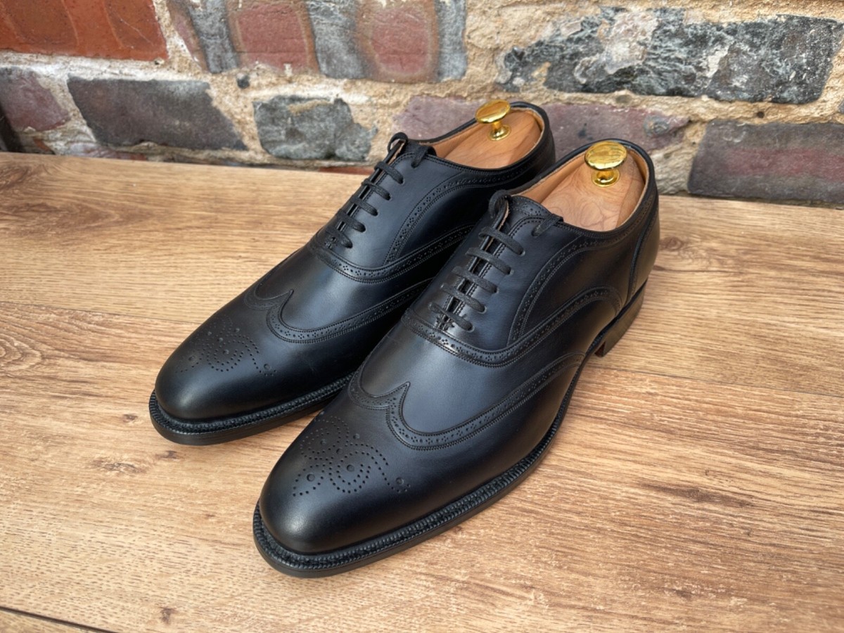 Church's Custom Grade ブラックドレスシューズ Church's Mens Shoes Custom Grade Brogues UK 7.5 US 8.5 EU 41.5 F