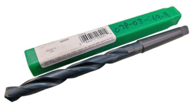 New Precision Twist Drill - 41/64'' 2MT HSS, Black Oxide, Taper Shank Twist Drill