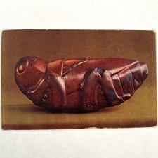 Aztec Grasshopper Carved Art National Institute Anthropology Old Mexico Postcard