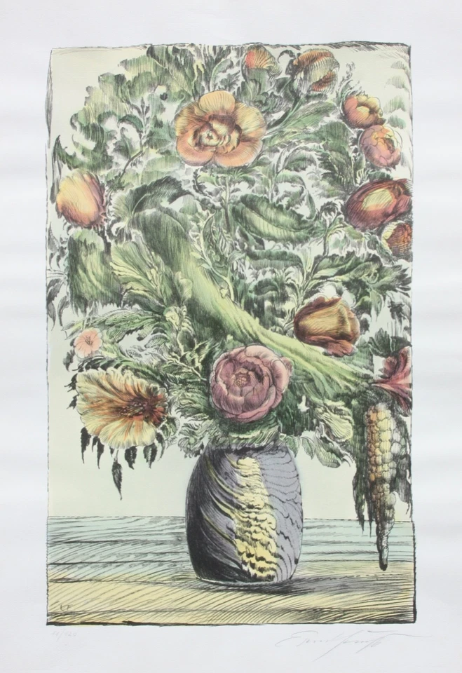 Ernst Fuchs (1930-2015), signierte Farblithographie, "Der Vogelstrauß", 1984 - Bild 2 von 4