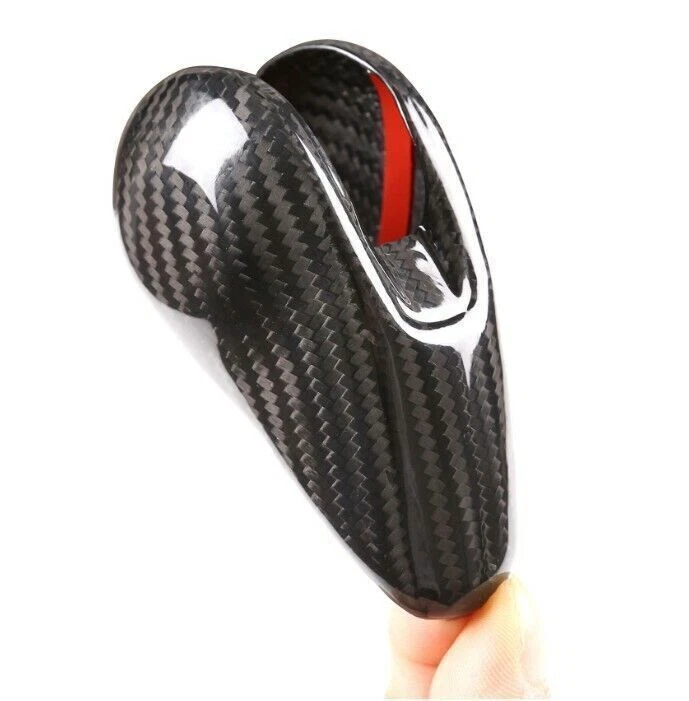 Cubierta de perilla de cambio de marchas de fibra de carbono real apta para Porsche 911 718 Cayman Foto 3 de 4