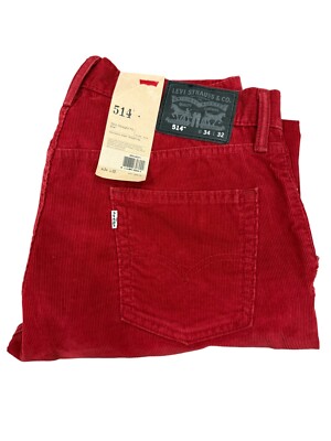 Levi's 514 Men's Corduroy Slim Fit Straight Leg Jeans Pants Color