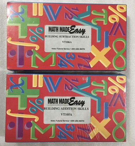 Math Made Easy - Tutorial Videos VHS Lot NEW & SEALED Addition ...