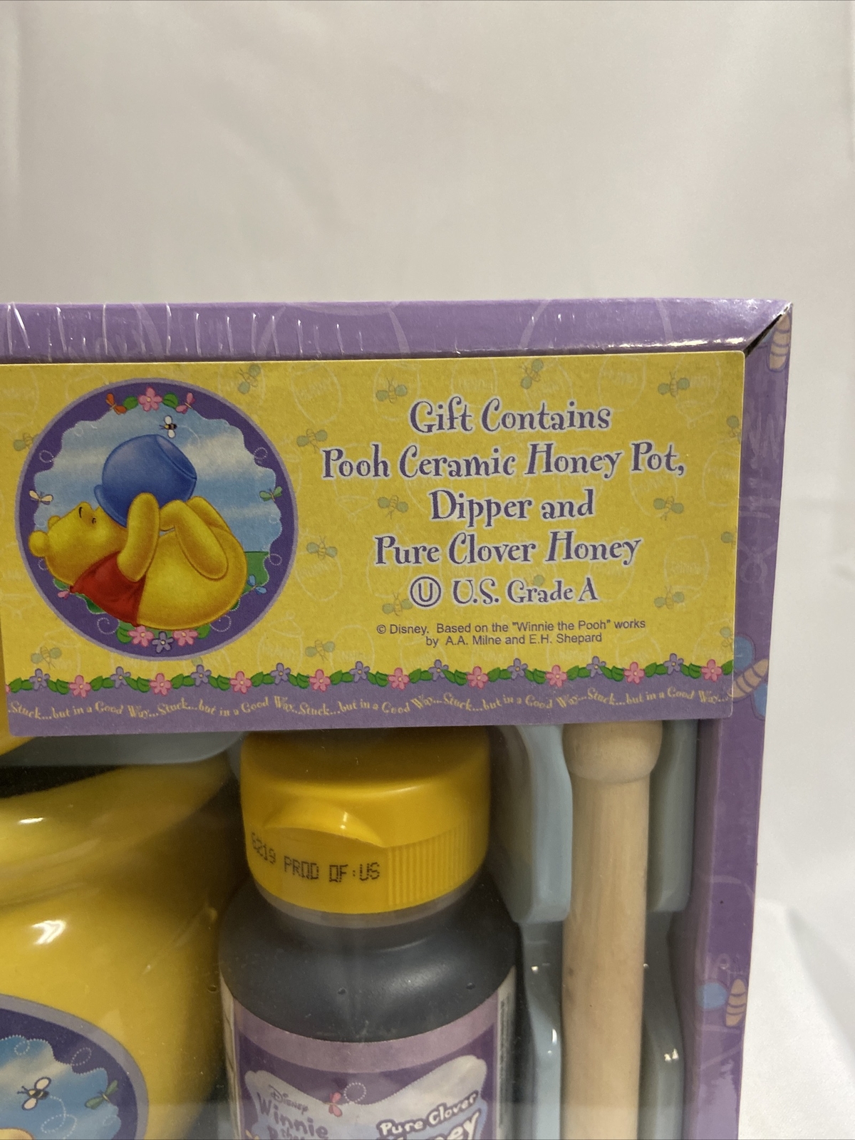 Winnie The Pooh Honey Pot Gift Set Ceramic Honey Pot Honey Dipper & Honey New eBay