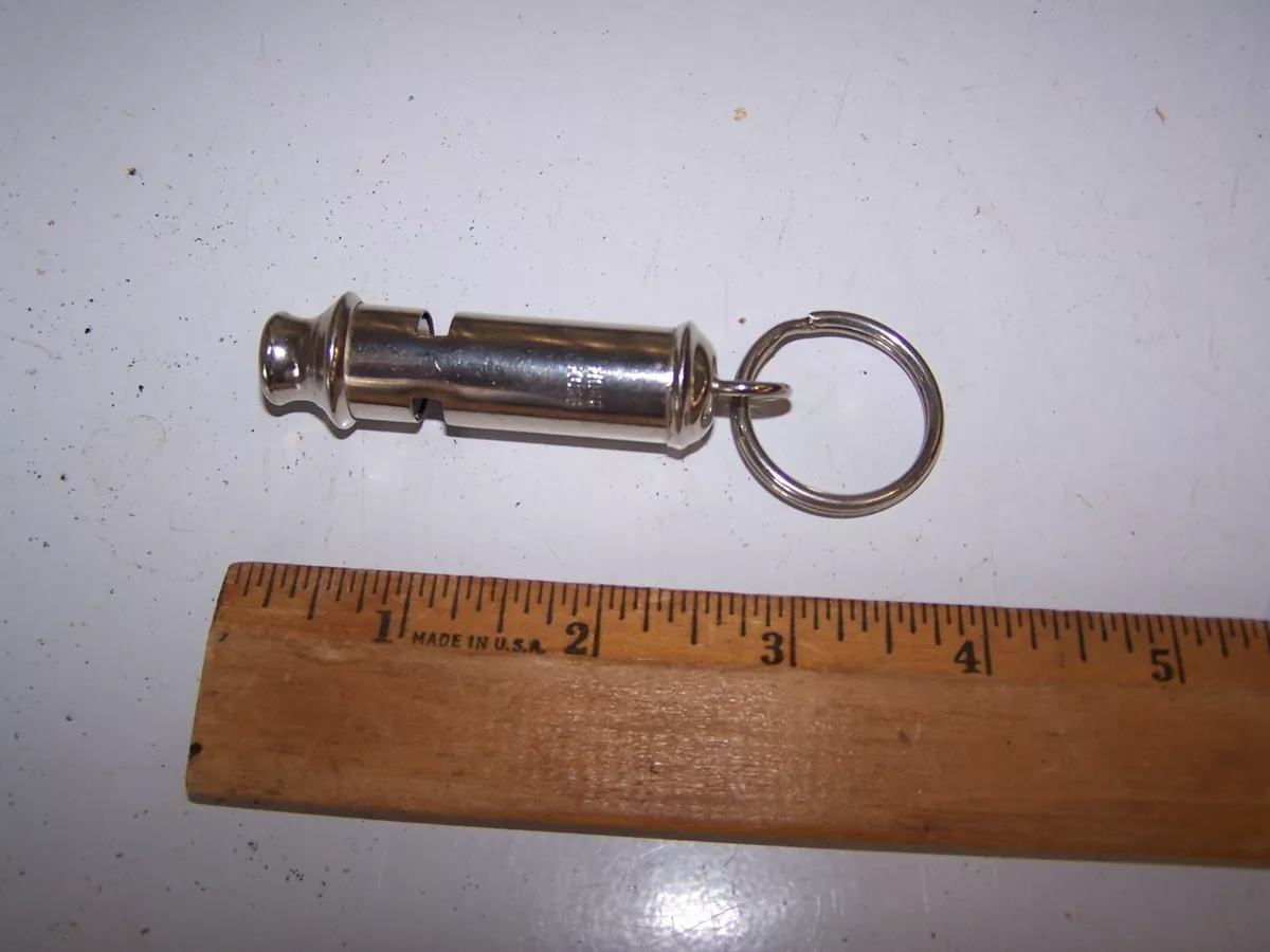 Vintage KEYCHAIN with Safety Security WHISTLE marked HONG KONG
