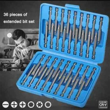 36 Pcs Power Screwdriver Extension Bits Set Triangular Beige Phillips Hexagonal