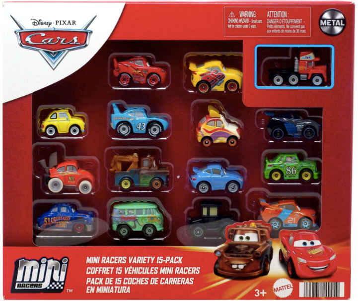 Disney Pixar Cars Die Cast Mini Racers Exclusive Jocko Flocko Mack 15-Pack 2024
