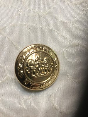  #143 ST JOHN GOLD  CREST SHANK REPLACEMENT BUTTON DOUBLE LION 7/8  shank 