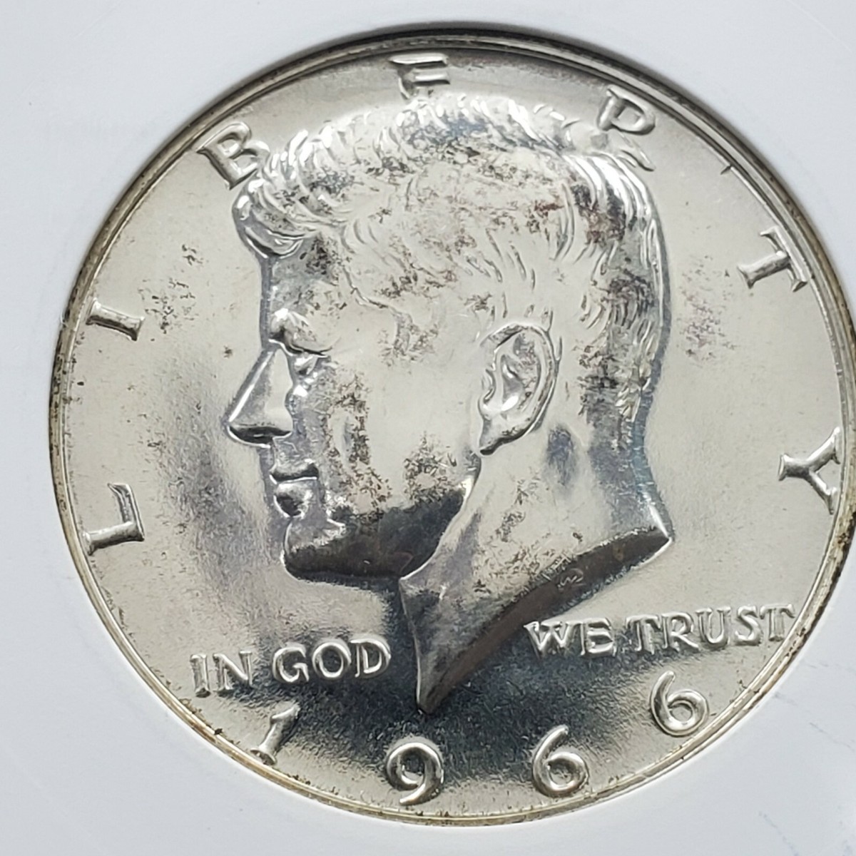 1966 P SMS Kennedy Silver Half Dollar Coin ANACS MS65 Variety DDO