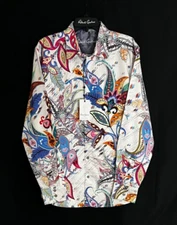 Robert Graham ELDON EXCLUSIVE  Embroidered XL $348 NWT  FREE SHIPPING X-Large