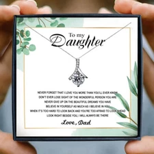 To My Daughter Necklace Father to Daughter Birthday Graduation Gift from Dad 