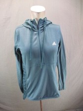 ADIDAS Size M Womens Gray 1/2 Zip Stand Collar Thumbhole Athletic Pullover 1Bl6