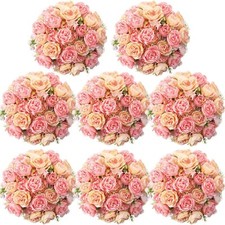 8 Bundles Artificial Peonies Silk Flowers Fake Peony Bouquet Faux Peonies Flo...