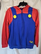 Nintendo Super Mario Brothers Zip Up Hoodie Kids Size XL