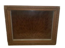 Vintage Antique Wooden Shadow Box Velveteen Board Gesso Ornate Frame , 26"x 20"
