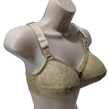 Jeunique 32E Beige Lace Cup Wireless Bra Full Support Style J3170