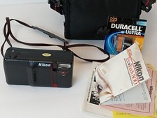 Nikon Tele Touch 300 AF Point Shoot 35mm Film Camera W/ Case Manual UNTESTED