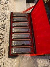 Vintage SOUL MAN Harmonica Set G-A-B-C-D-E-F Stainless Steel In Case
