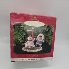 1999 Hallmark Frosty Friends Eskimo and Polar Bear Ornament 20th in Series
