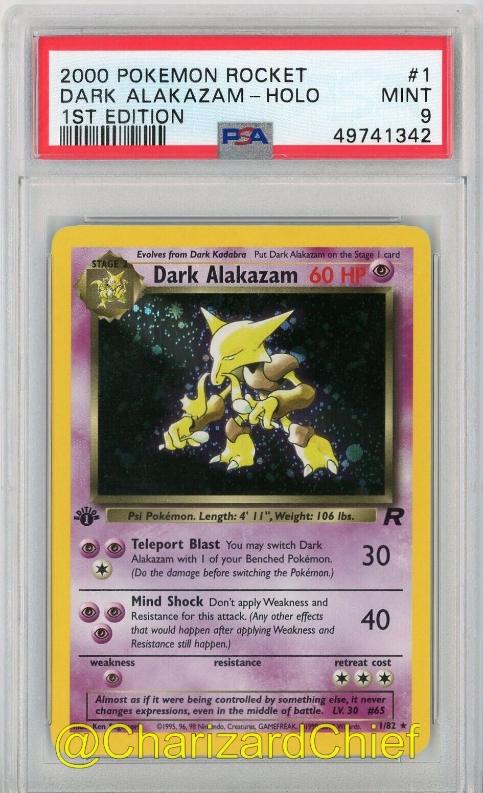 Check the actual price of your Dark Alakazam 1/82 Pokemon card