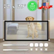 Pets Dog Cat Baby Safety Gate Mesh Fence Magic Portable Guard Net Stairs Doors