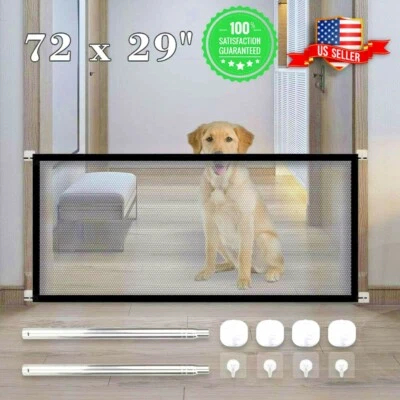 SPELLBEAUTIFUL Pets Dog Cat Baby Safety Gate Mesh Fence Magic Portable Guard Net Stairs Doors