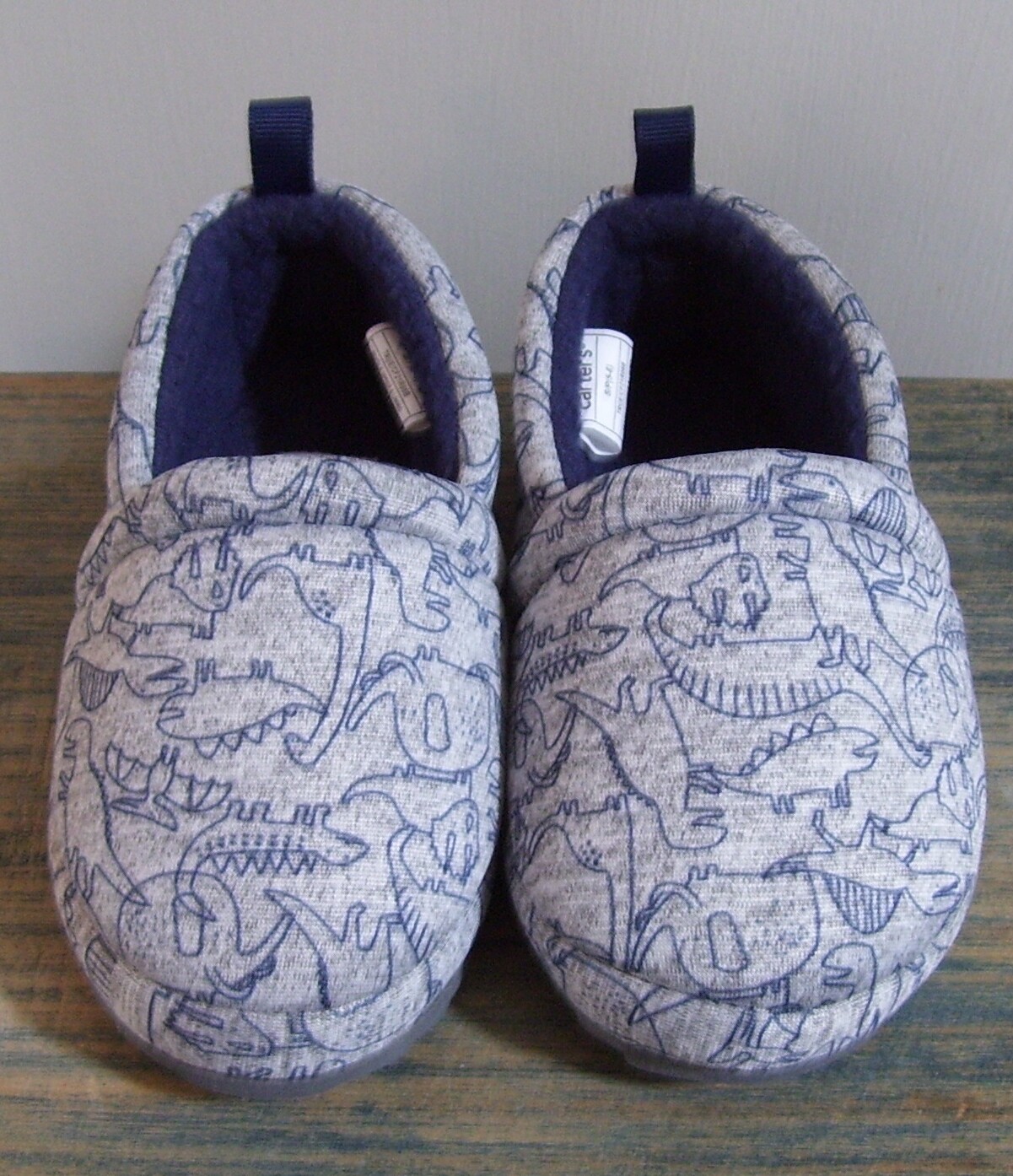 SAOLA Carter's Gray Blue Dinosaur Hard Sole Indoor Outdoor Slipper Shoes Choose Size