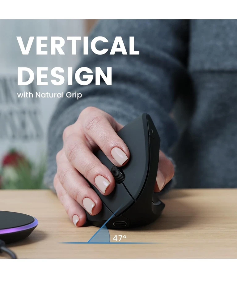 perixx PERIMICE-713RX Wireless Rechargeable Vertical Mouse P2 - Image 2 of 4