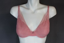 Chantelle 18D1 Underwire Erika Plunging UW Lightweight Bra US size 32D pink