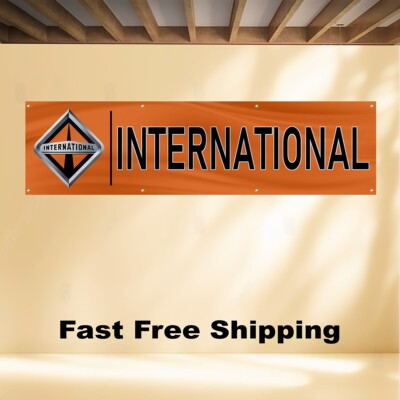 #ad #ad INTERNATIONAL TRUCKS 2#x27;X8#x27; BANNER FLAG ALLIED TRUCKS CAB $16.86