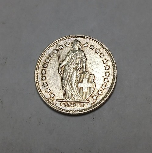 1953-B Switzerland 1/2 Franc - Better Date! - Silver - Vintage Coin - Helvetia - Picture 2 of 4