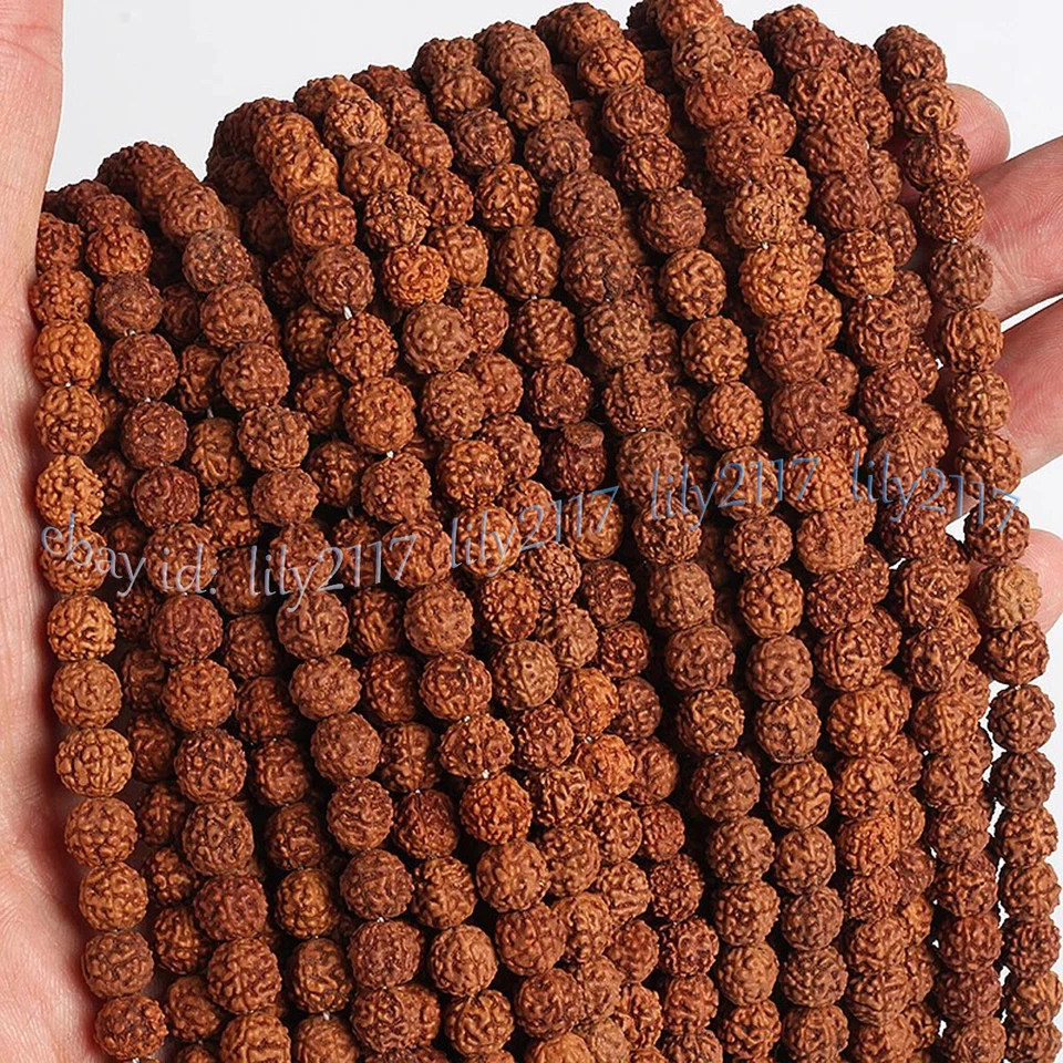 Collar Budista Tibetano 108 piezas Genuino Rudraksha Bodhi Oración Cuentas Sueltas Hágalo Usted Mismo Foto 2 de 4