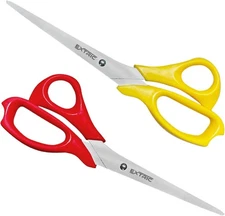 EXTRIC 7" All-Purpose Scissors, 2 Pack Heavy Duty, 2 pack, Multi Colored 