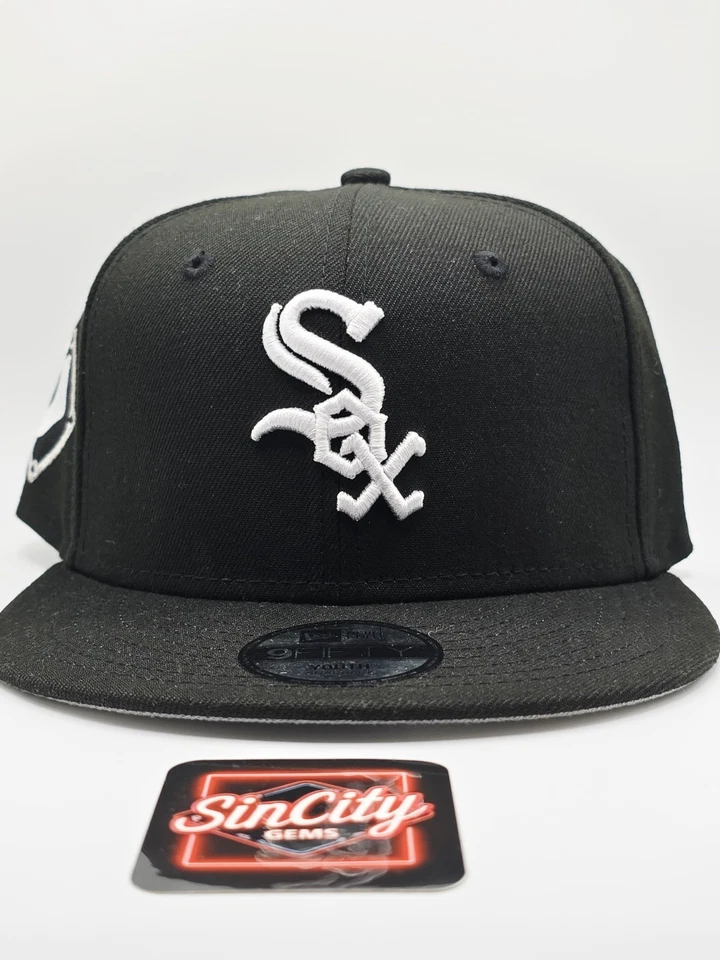 New Era Chicago White Sox Youth Black 9fifty Snapback Hat Cap - Image 4 of 4