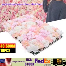 10Pcs Artificial Silk Flower Wall Panel Banquet Wedding Party Decor Hydrangea
