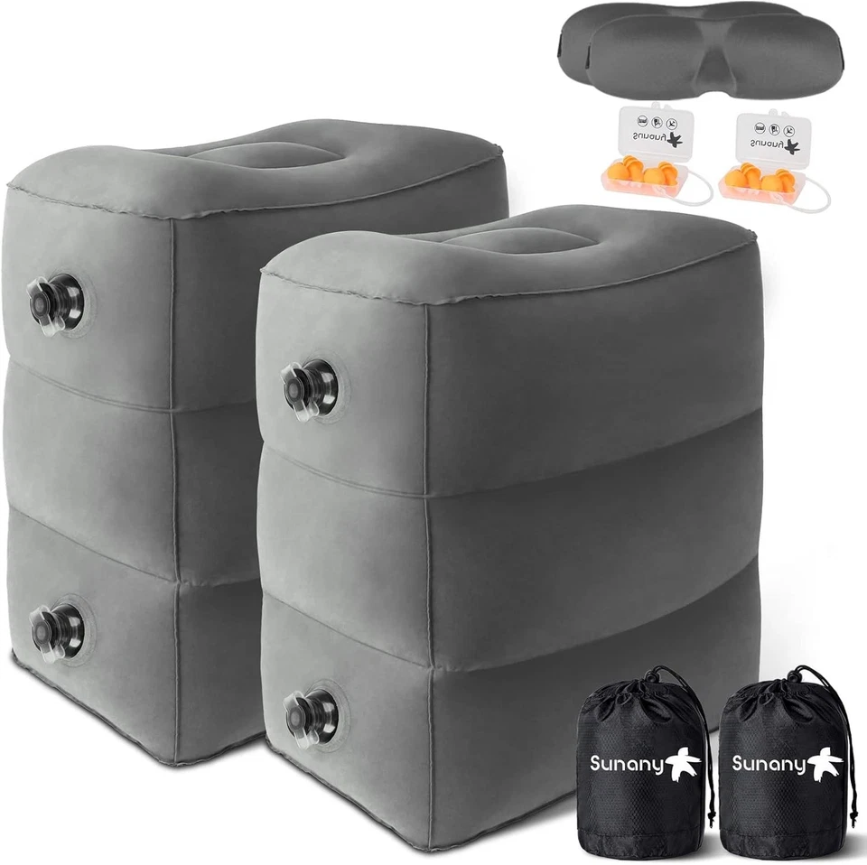 便携式旅行足部休息枕头 - 可调高度,2 包 — 第 3/4 张图片