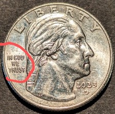 2023 D - Bessie Coleman "IN COD WE TRUST" Error Quarter