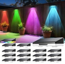 Solar Fence Light 8 Colors Outdoor Garden LED Steps Yard Patio Waterproof Lamp