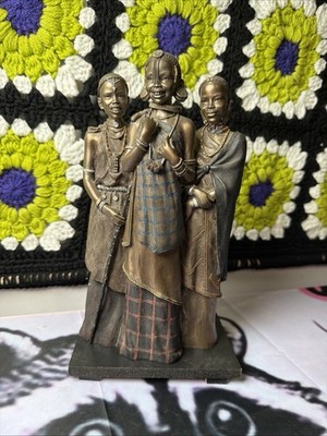 Soul Journeys Maasai Figurine Furaha Tatu Days of Happiness 3 Women Rare 2004