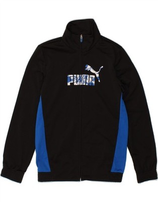 Puma Jungen Grafik Trainingsanzug Oberteil Jacke 9-10 Jahre schwarz Colourblock BX75