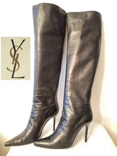 Bottes cuissardes "Noir" - "YVES  SAINT LAURENT" - T.41,5 ( NEUF)
