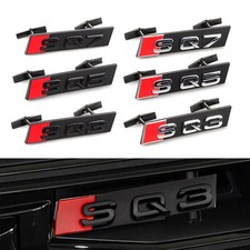 Vorne Kühlergrill Schriftzug Emblem Silber/Schwarz Abzeichen Für Audi SQ DE+++
