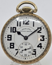 1952 Hamilton 992B 21j 16s Gold Filled Railroad Grade Pocket Watch