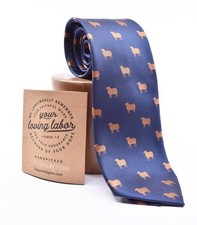 Novelty Sheep Print Men s Neck Tie Navy Blue Brown Farm Animal Necktie New