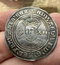 Tudor Edward VI Silver Shilling Y MM Tower Mint. Very Fine.