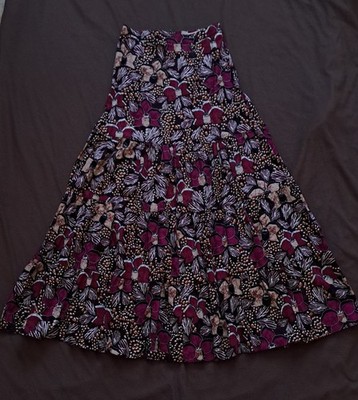 Maxirock, Bunt, Rot, Blumenmuster, Größe 36, Orsay 